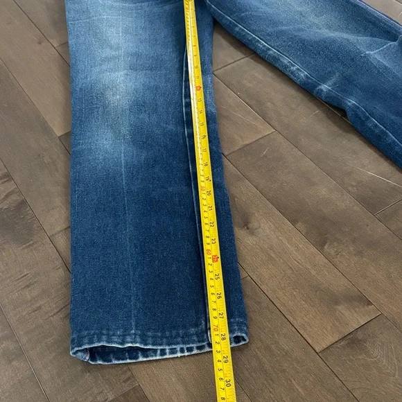 Vintage 70s Pentimento Women's Straight Leg Jeans in Dark Blue and Pink Stiching - Picture 8 of 11